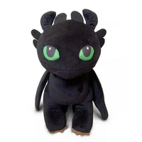 Large Spin Master Toothless plush with light-up green eyes from How to Train Your Dragon series