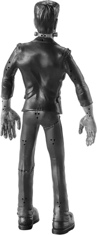 Bendable Universal Monsters Frankenstein figure in black and white from The Noble Collection showing back view