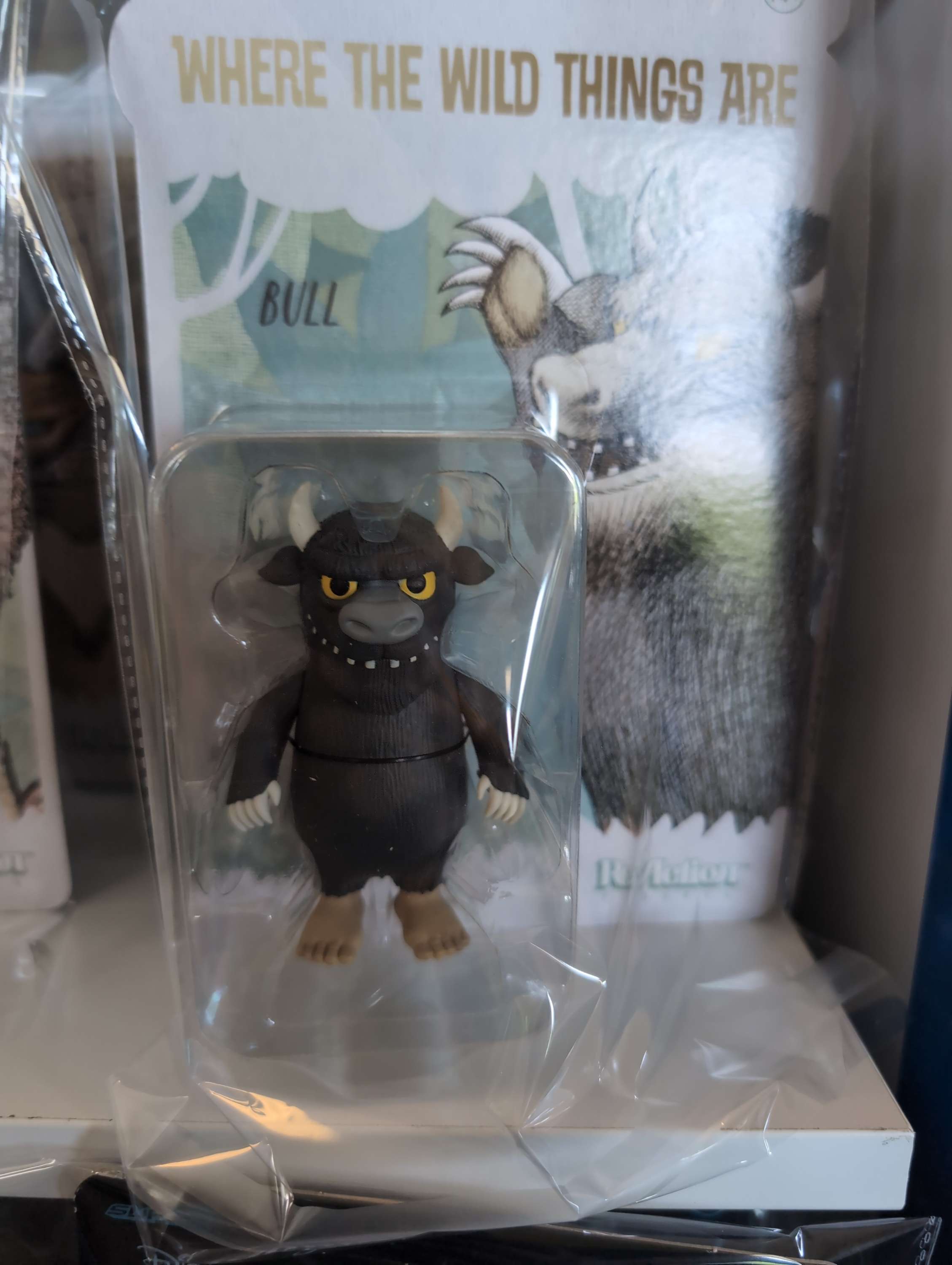 Super7 Where the Wild Things Are Bull monster action figure in original blister card packaging close-up view