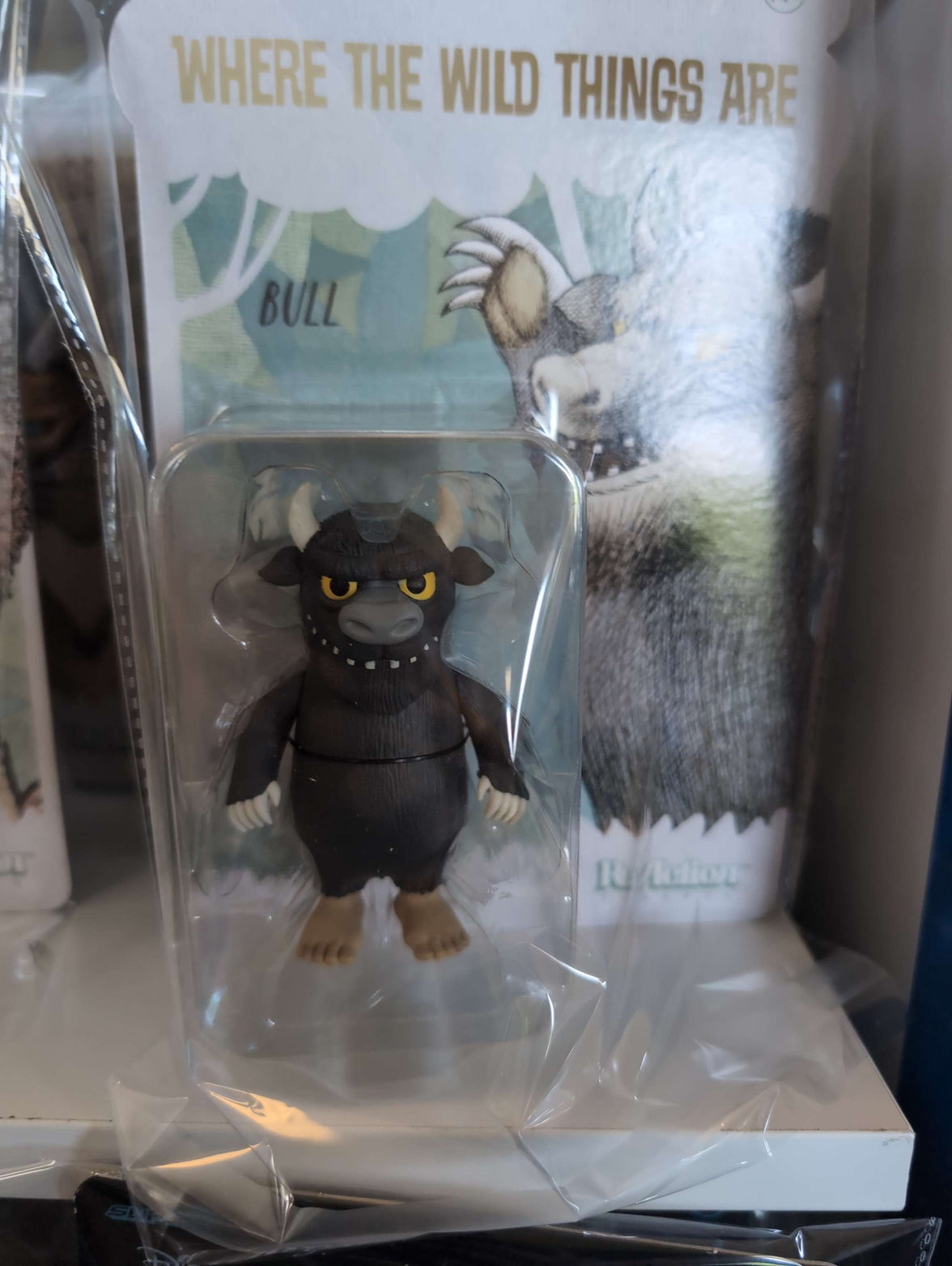 Super7 Where the Wild Things Are Bull monster action figure in original blister card packaging close-up view