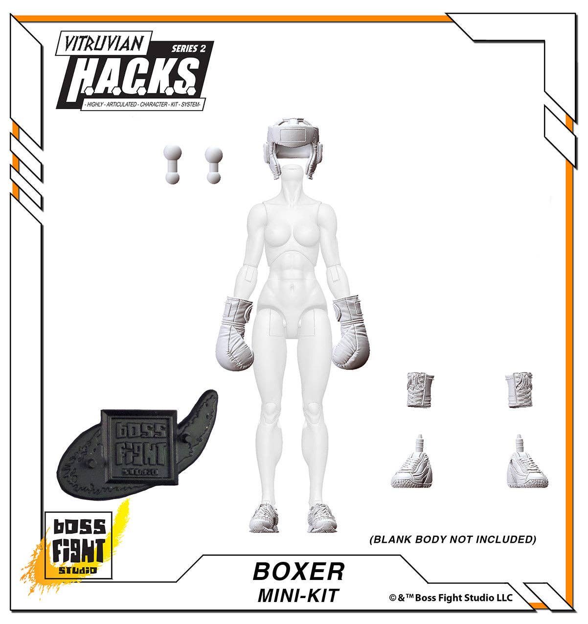 Action Figures and Collectibles by Boss Fight Studio - LOOK! Vitruvian H.A.C.K.S. - Mini-Kit Blind Bags Asst. Box with gray boxing gear accessories and parts
