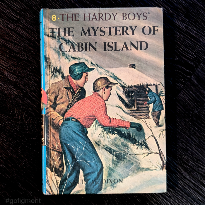 08 The Mystery of Cabin Island (1966-CAMEO):  Hardy Boys Book Blue Back image 0