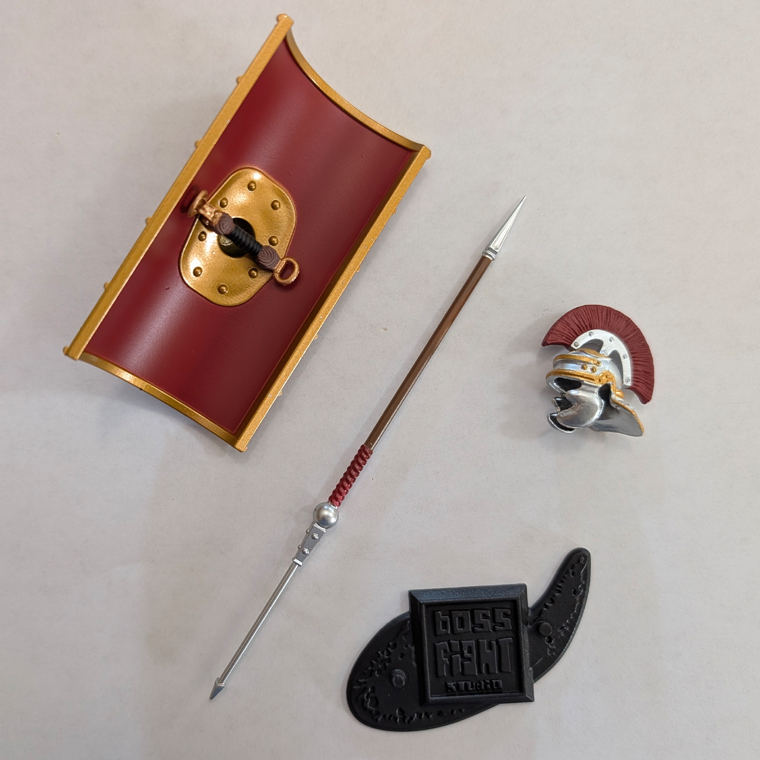 1:18 Scale Roman Soldier Mini Gear Kit (Roman Shield, Sword-Spear Pack for 3.75" - 4" Figures) by Boss Fight Studio Llc new in box