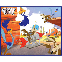 Looney Tunes 100 Piece Jigsaw Puzzles 4-Pack by MasterPieces with Wile E. Coyote, Road Runner, and Acme rocket desert scene