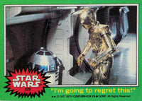 1977 Star Wars trading card featuring C-3PO and R2-D2 with caption sold by Go Figment