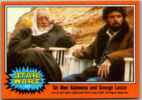1977 Go Figment TOPPS STAR WARS Orange Series 4 card featuring Sir Alec Guinness and George Lucas