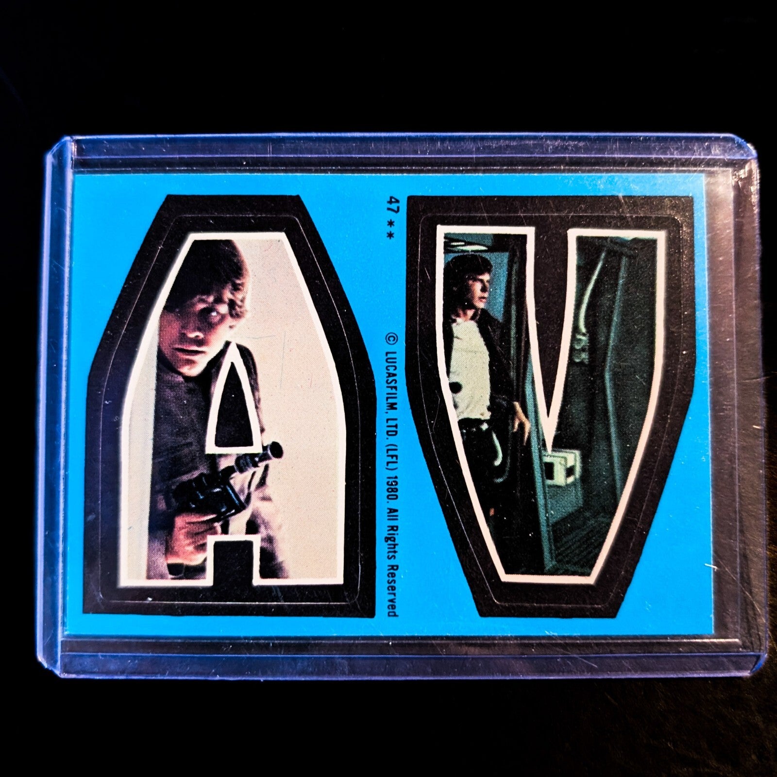 1980 Go Figment vintage Star Wars Empire Strikes Back sticker letters A and V with Luke Skywalker images
