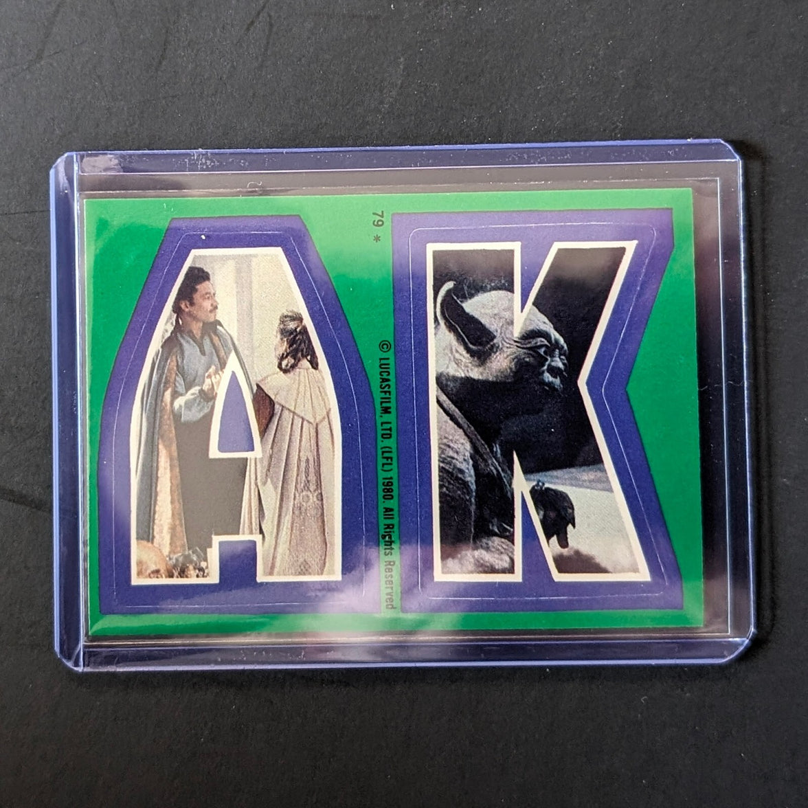 1980 Go Figment Star Wars Empire Strikes Back vintage sticker letters A and K featuring Yoda and characters
