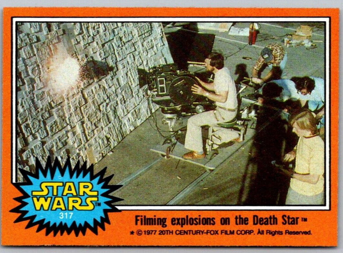 1977 TOPPS Star Wars Orange Series card 317 showing Death Star explosion filming scene by Go Figment