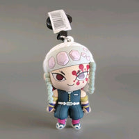 Monogram Tengen Uzui Anime Demon Slayer keychain with bag clip featuring character in 3D foam PVC design