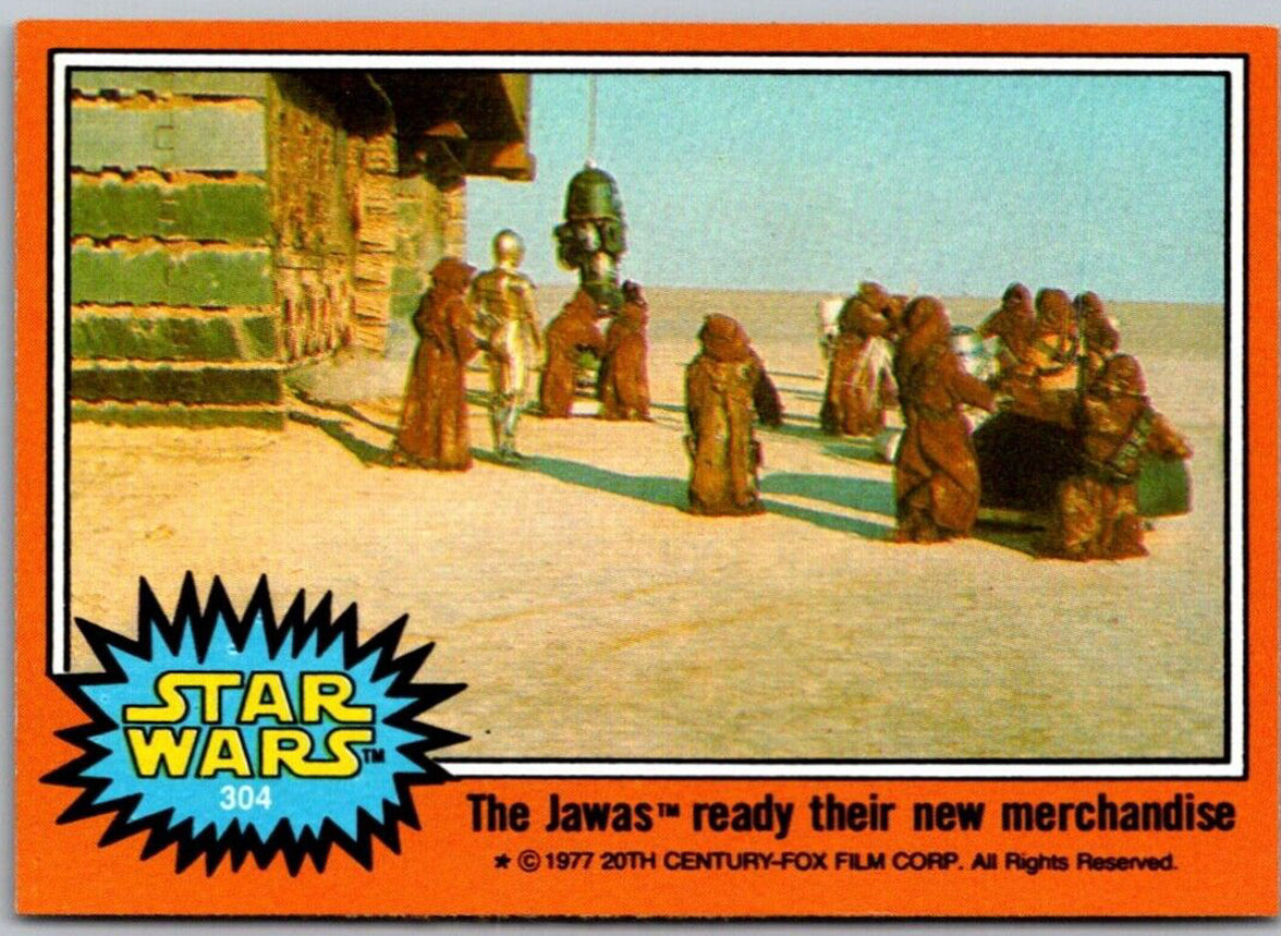 1977 TOPPS STAR WARS Trading Cards Orange Series 4 card featuring Jawas and C-3PO by Go Figment