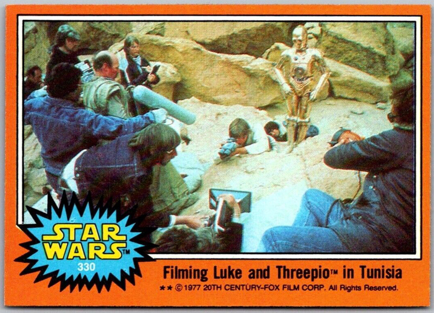 1977 TOPPS STAR WARS Trading Cards Orange Series 4 filming Luke and Threepio in Tunisia by Go Figment