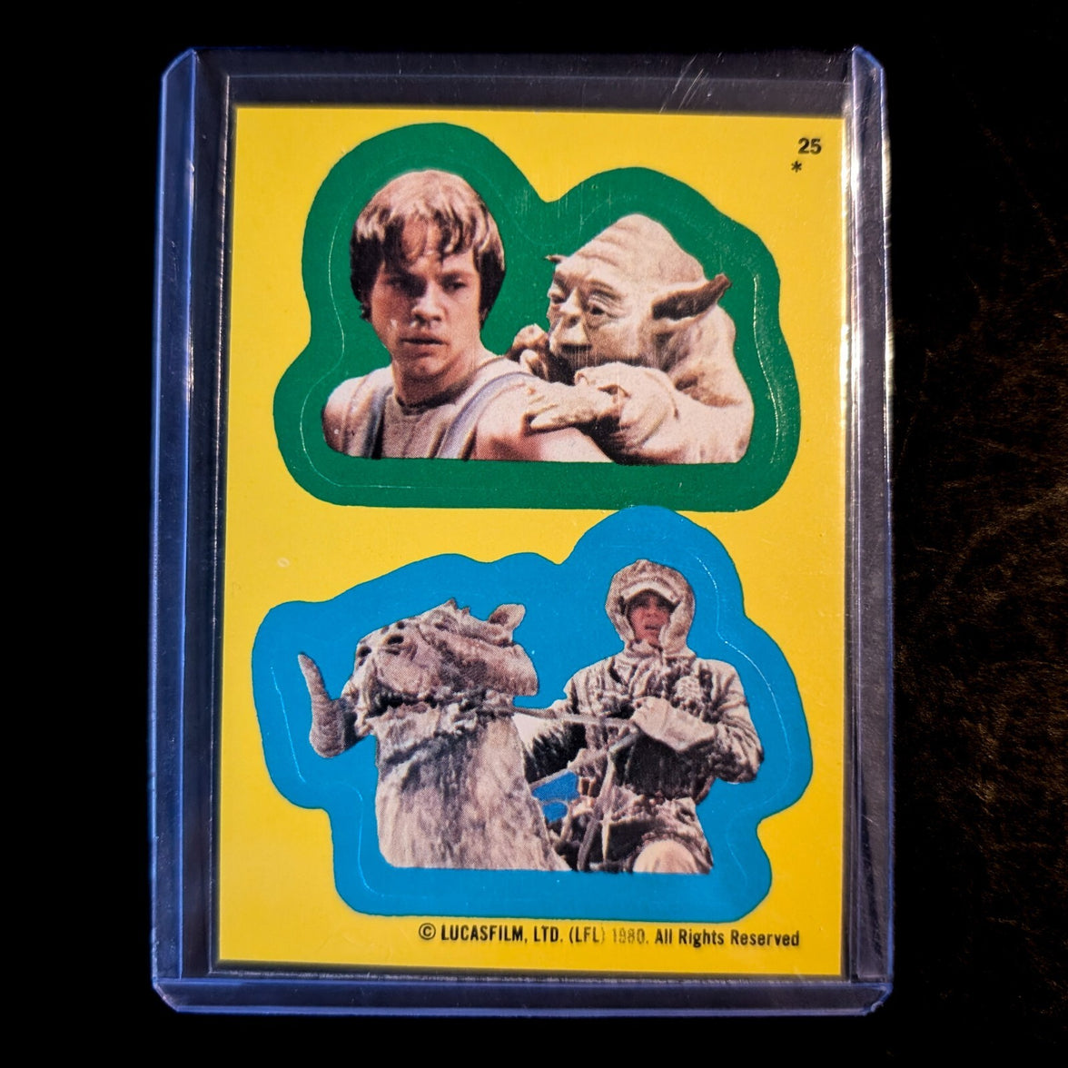 1980 TOPPS Empire Strikes Back vintage sticker featuring Luke Skywalker and Yoda by Go Figment