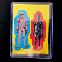 1980 TOPPS Empire Strikes Back vintage sticker featuring Stormtrooper and droid in protective case by Go Figment