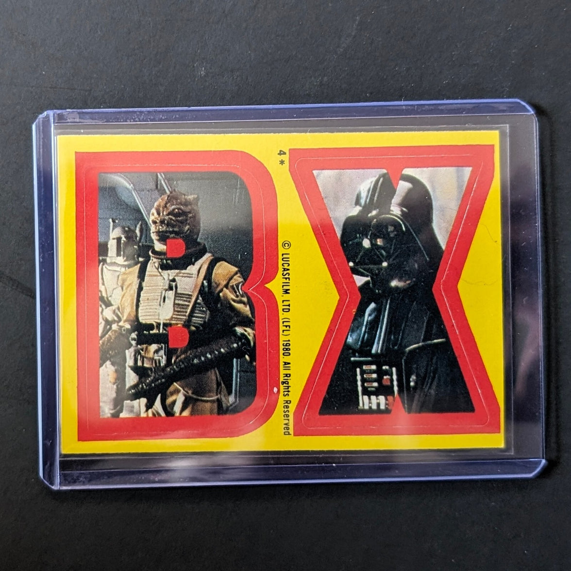 1980 TOPPS Empire Strikes Back Star Wars vintage sticker DX featuring Darth Vader and Bossk by Go Figment