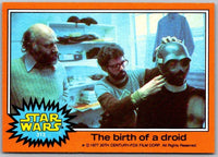 1977 Go Figment TOPPS Star Wars orange series card 313 showing behind the scenes droid head creation