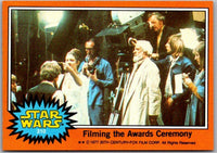 1977 TOPPS STAR WARS Trading Card 310 Filming the Awards Ceremony by Go Figment with crew on set
