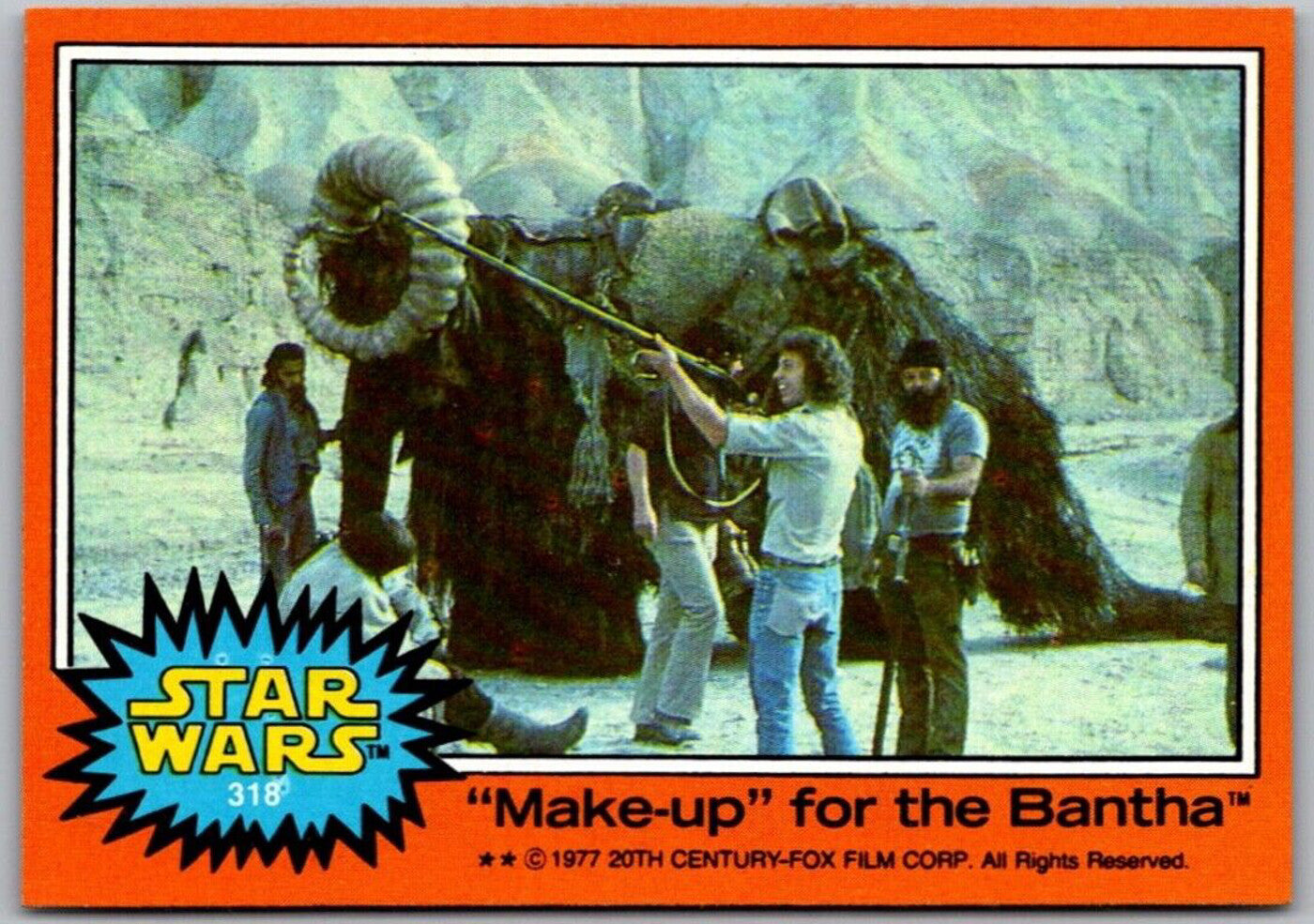 1977 TOPPS STAR WARS Orange Series 4 trading card "Make-up" for the Bantha by Go Figment