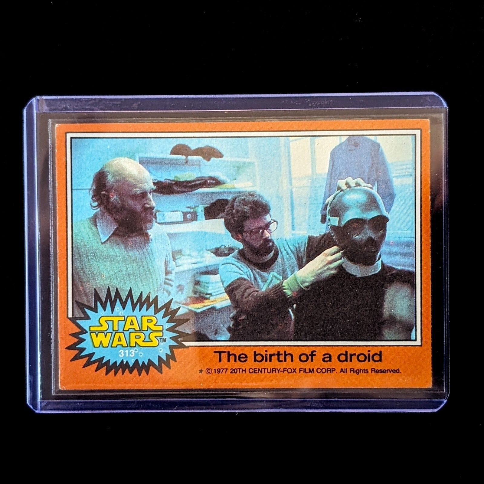 1977 TOPPS STAR WARS trading card The birth of a droid Orange Series 4 by Go Figment in protective case
