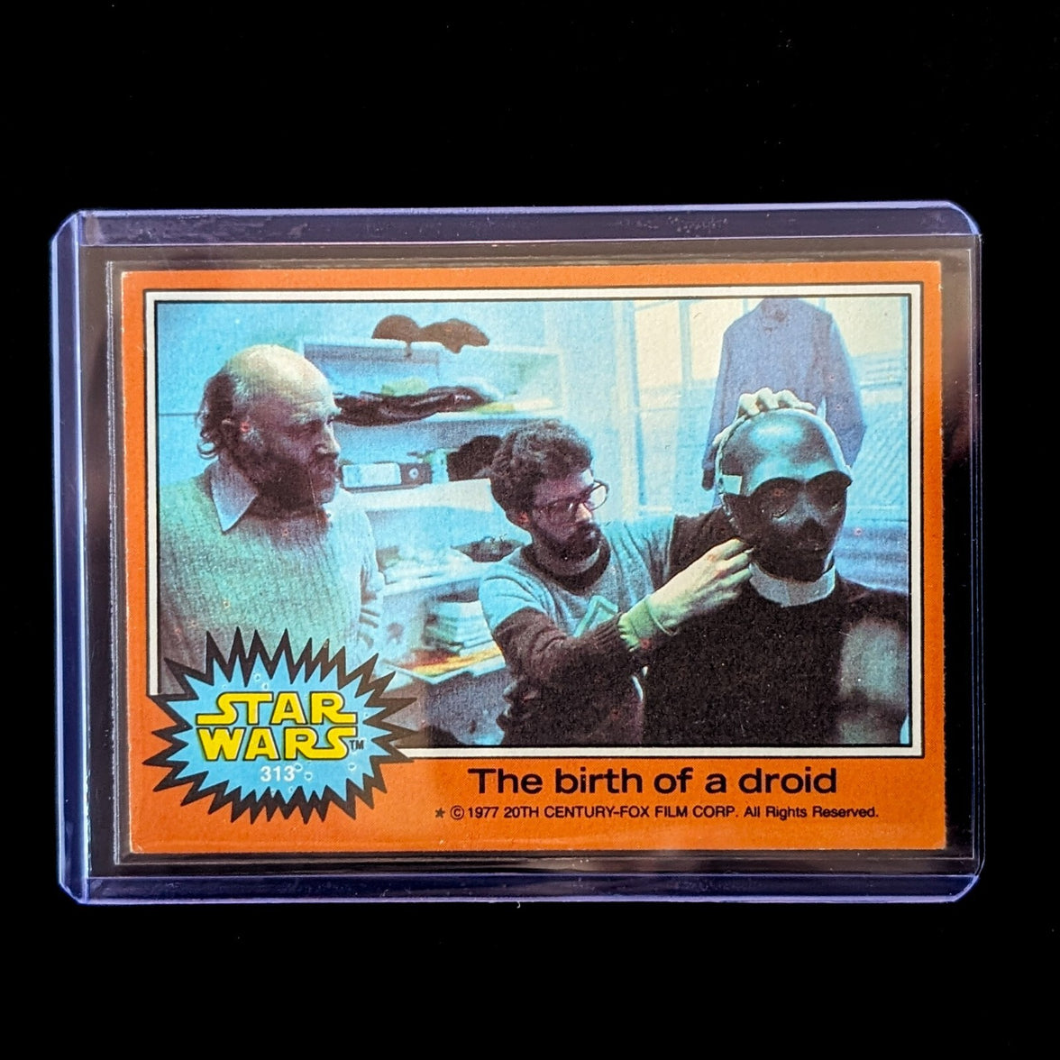 1977 TOPPS STAR WARS trading card The birth of a droid Orange Series 4 by Go Figment in protective case