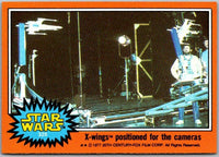 1977 Go Figment TOPPS STAR WARS trading card Orange Series 4 featuring X-wings for the cameras scene