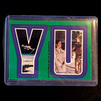 Vintage 1980 TOPPS Empire Strikes Back Star Wars sticker letters Y and U by Go Figment in protective case