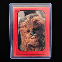 1983 Return of the Jedi Chewbacca sticker card with red border in protective sleeve by Go Figment collectibles