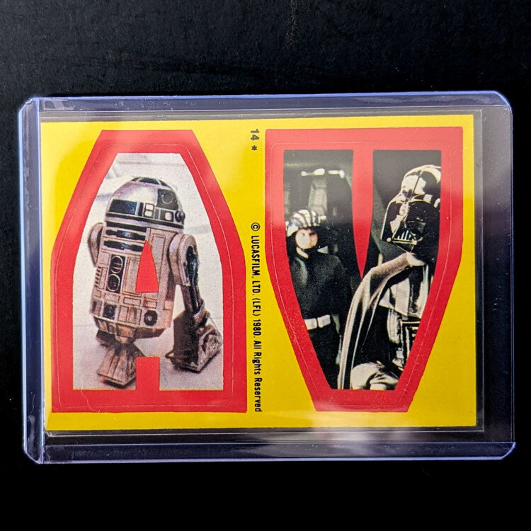 1980 TOPPS Empire Strikes Back stickers featuring R2-D2 and Darth Vader letters from Go Figment collection