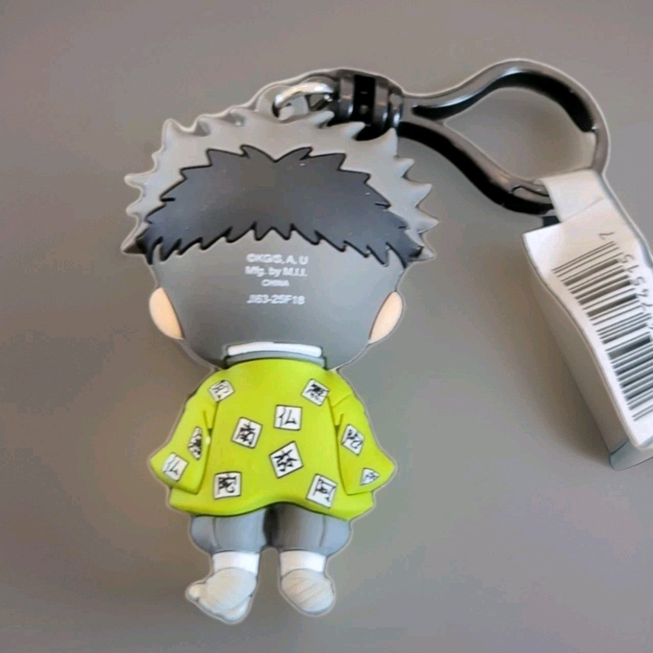 Gyomei Himejima Demon Slayer bag clip keychain in 3D foam by Monogram with black clip and character details