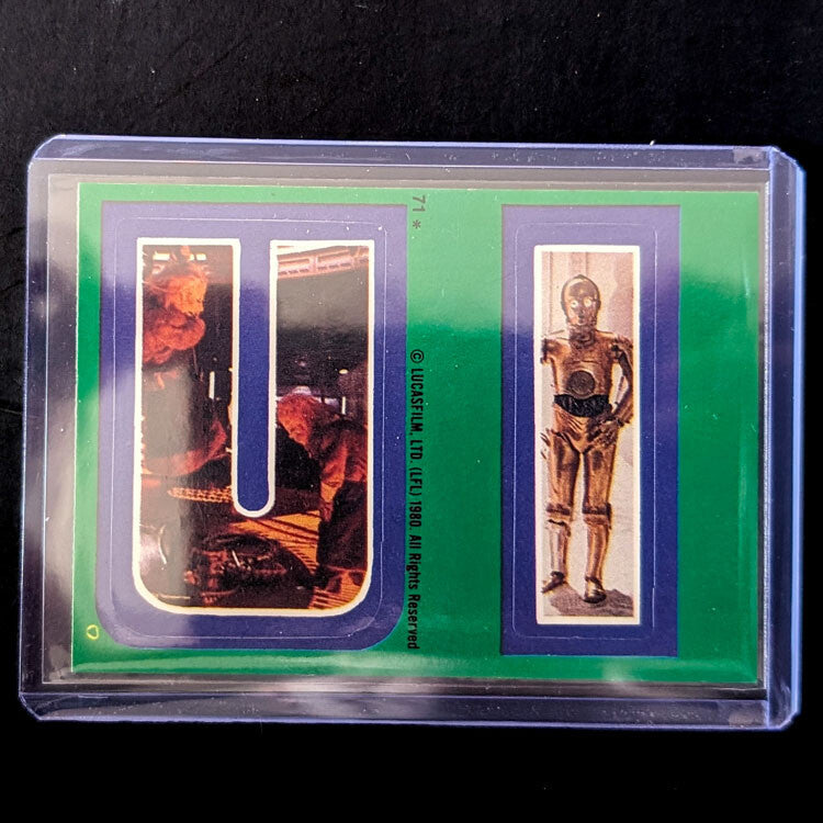 1980 Topps Empire Strikes Back sticker letters U and I featuring Star Wars scenes by Go Figment