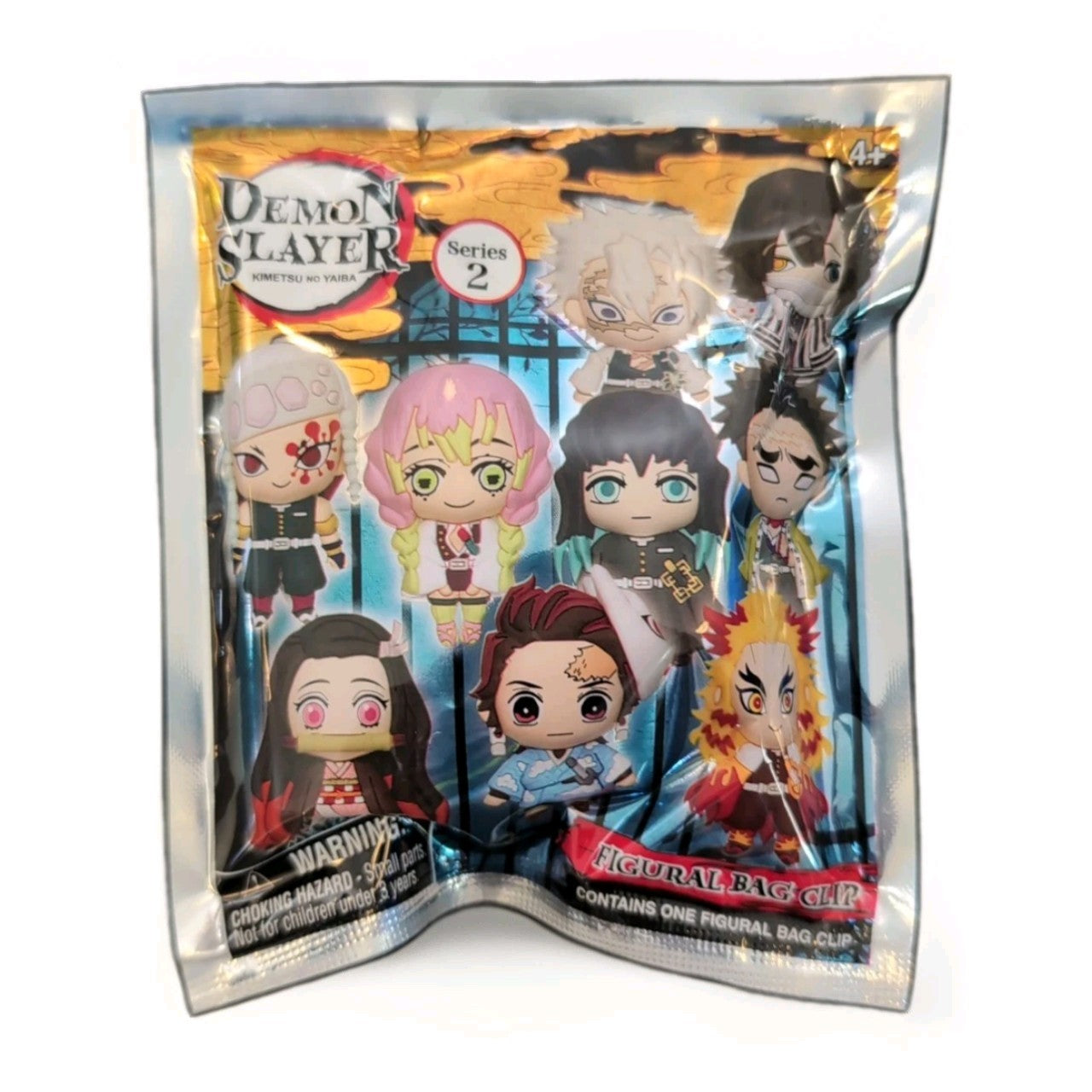 Monogram Demon Slayer series 2 bag clip keychain featuring chibi style characters in collectible packaging