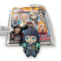 Monogram Demon Slayer Muichiro Tokito 3D foam PVC bag clip keychain with blue eyes and dark hair
