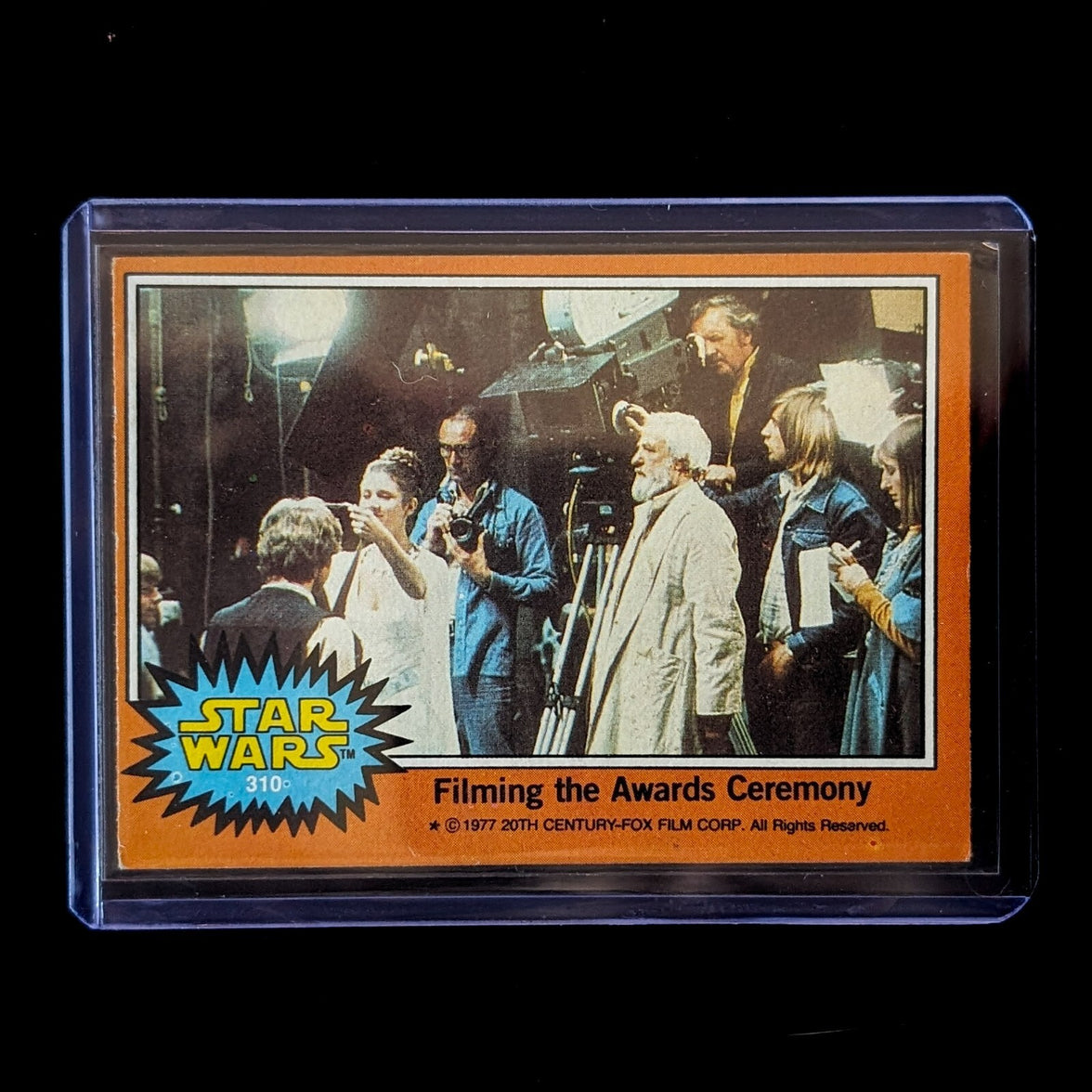 1977 Go Figment TOPPS Star Wars Orange Series 4 trading card Filming the Awards Ceremony in protective case