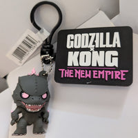 Monogram Evolved Godzilla 3D foam bag clip keychain with Godzilla Kong the New Empire logo tag