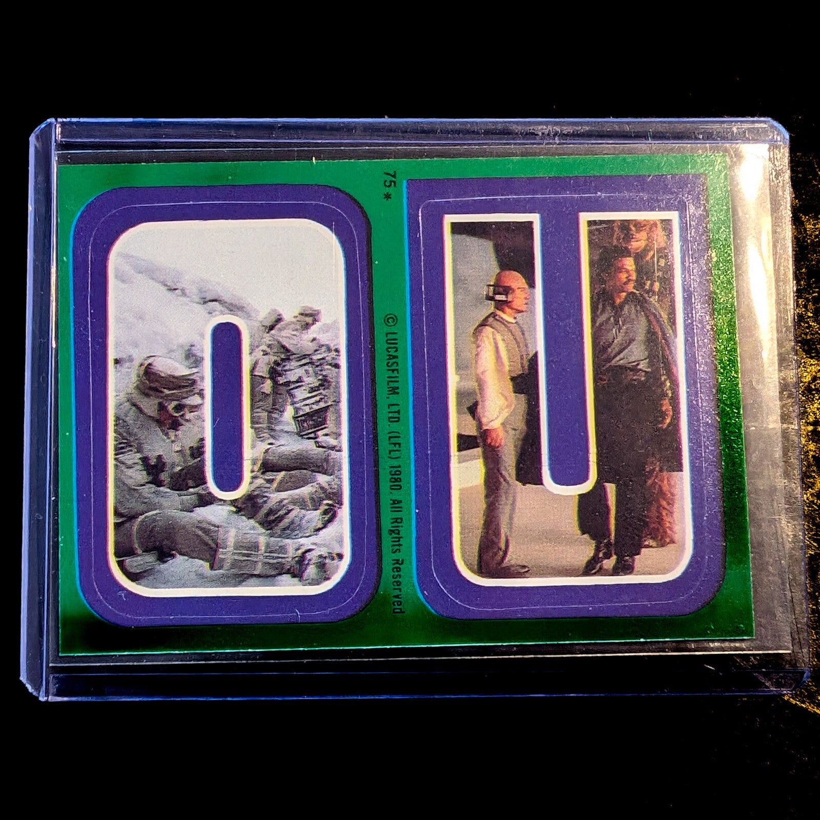1980 Topps Empire Strikes Back vintage sticker letters O and U by Go Figment, very good condition collector’s item