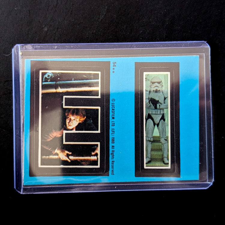 1980 TOPPS Empire Strikes Back Star Wars sticker letter panels featuring Luke Skywalker and Stormtrooper by Go Figment