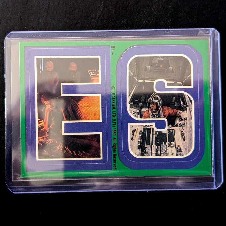 1980 Topps Empire Strikes Back Star Wars sticker letters E and S vintage collectible from Go Figment