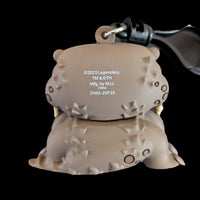 Back view of Doug Godzilla-Kong New Empire 3D foam bag clip keychain by Monogram with manufacturing details visible