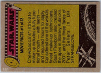 1977 Topps Star Wars Orange Series 4 trading card featuring Chewbacca movie facts by Go Figment