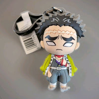 Gyomei Himejima Demon Slayer bag clip keychain by Monogram featuring 3D foam PVC design in black and yellow colors
