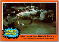 1977 TOPPS STAR WARS trading card 295 Han and the Rebel Pilots orange border by Go Figment