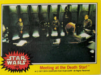 1977 Topps Star Wars trading card number 169 featuring meeting scene at the Death Star with characters gathered