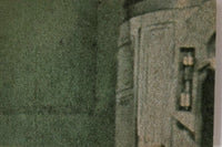 Close-up of vintage 1977 Topps Star Wars yellow Series 3 trading card corner with textured background