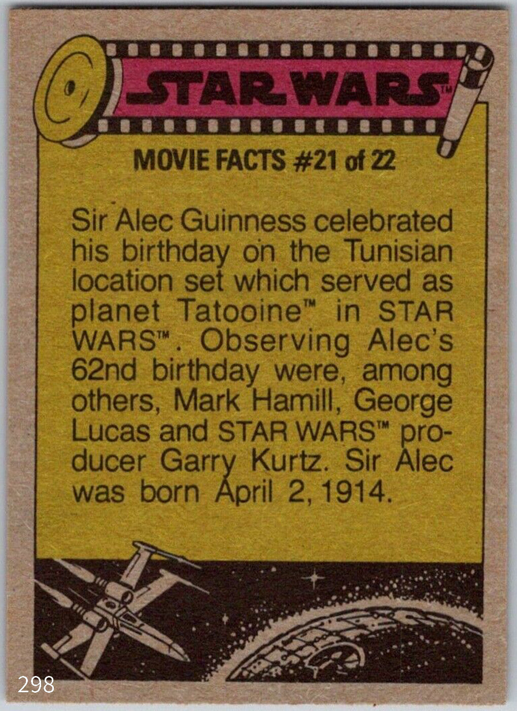 1977 TOPPS STAR WARS Orange Series 4 movie facts card #21 of 22 by Go Figment vintage trading card