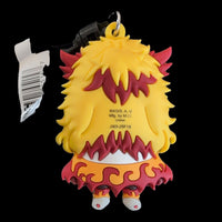 Monogram Kyojuro Rengoku bag clip keychain made of 3D foam PVC featuring Demon Slayer character back view