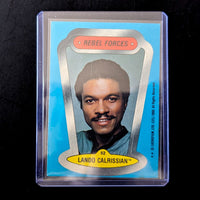 Vintage 1980 Topps Star Wars Lando Calrissian Rebel Forces sticker card by Go Figment in protective case
