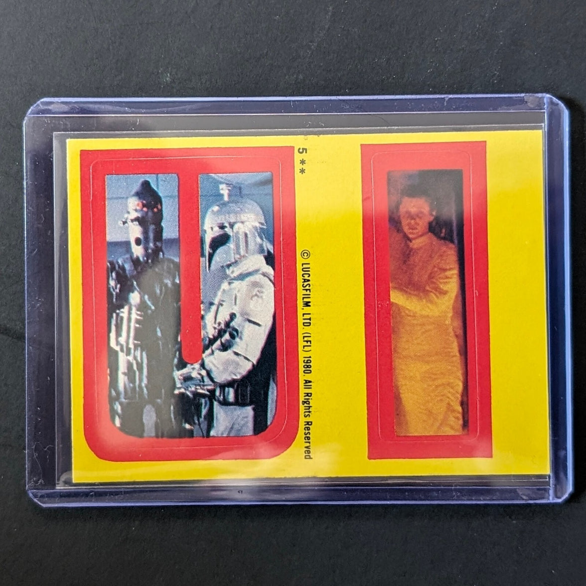 1980 Topps Empire Strikes Back Star Wars sticker featuring characters, vintage collectible from Go Figment