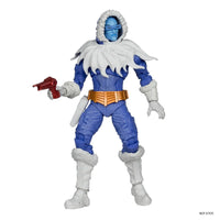 McFarlane Captain Cold variant action figure in blue and white costume with orange belt and red cold gun accessory