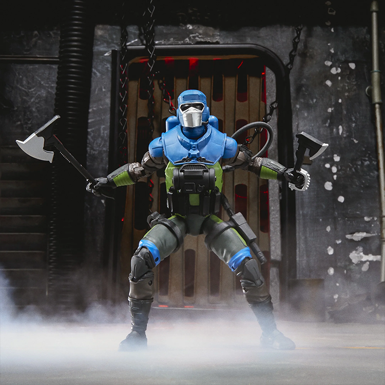 Hasbro G.I. Joe Classified Series Barbecue Kelley Mad Marauders 6-inch action figure posed with axes
