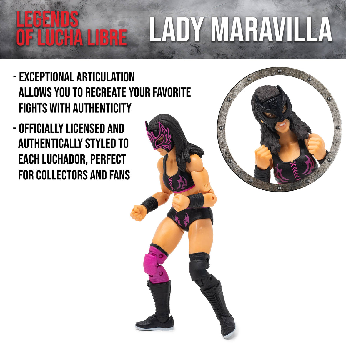 Lady Maravilla Legends of Lucha Libre Premium 6" Action Figure (1:12 Scale) – Wave 2 Collector Edition new by Boss Fight Studio Llc